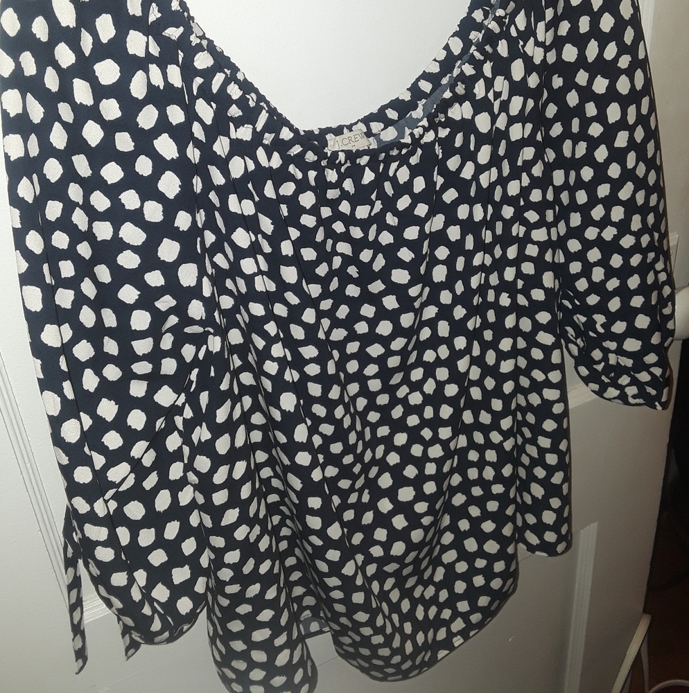 Navy and cream JCrew top